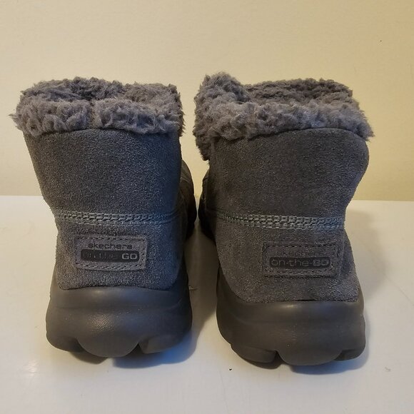 Skechers On The Go Women's Ankle Boots Charcoal Gray Suede Memory Form Size 10 - Picture 5 of 11